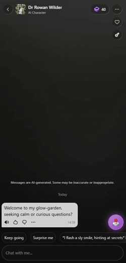 Lovescape secondary mobile screen