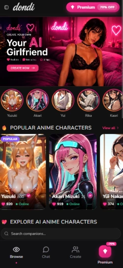 Dondi AI main mobile screen