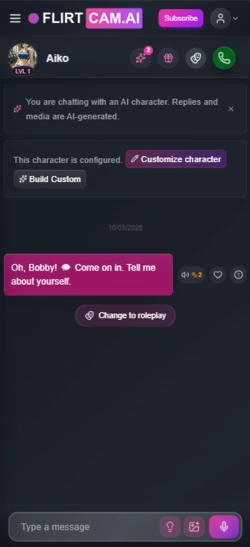 FlirtCam AI secondary mobile screen