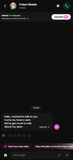 GoLove AI secondary mobile screen