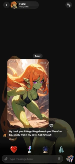 JOI AI secondary mobile screen