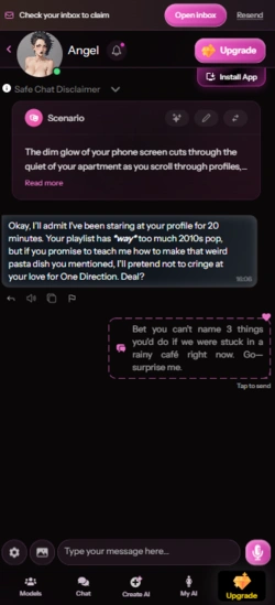 Kupid AI secondary mobile screen